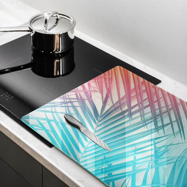 Cache plaque de cuisson Feuilles pastel