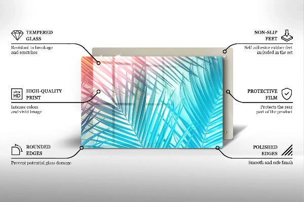 Cache plaque de cuisson Feuilles pastel