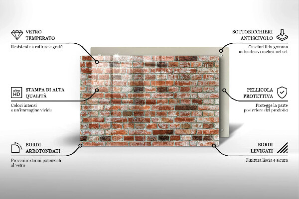 Cache plaque de cuisson Vieux mur de briques