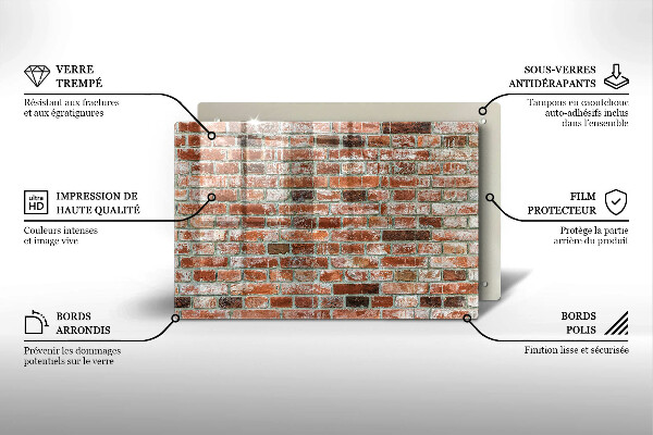 Cache plaque de cuisson Vieux mur de briques