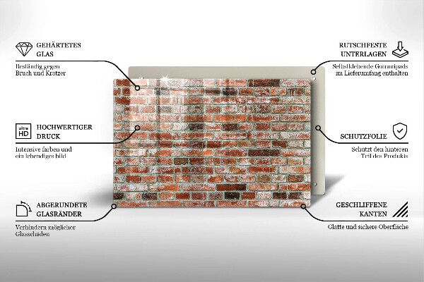 Cache plaque de cuisson Vieux mur de briques