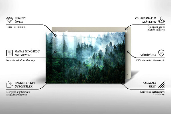 Cache plaque de cuisson Forêt dans le brouillard
