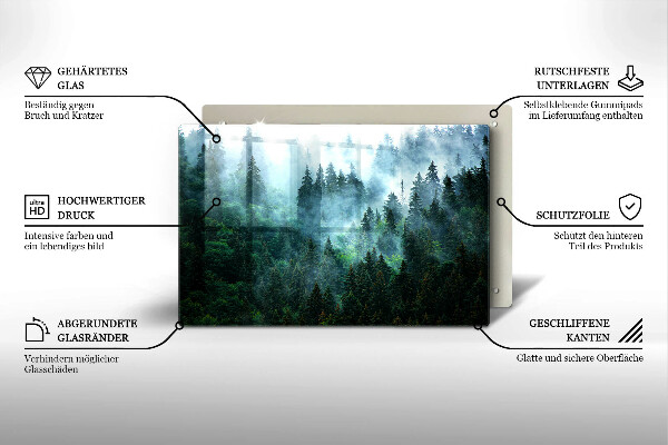 Cache plaque de cuisson Forêt dans le brouillard