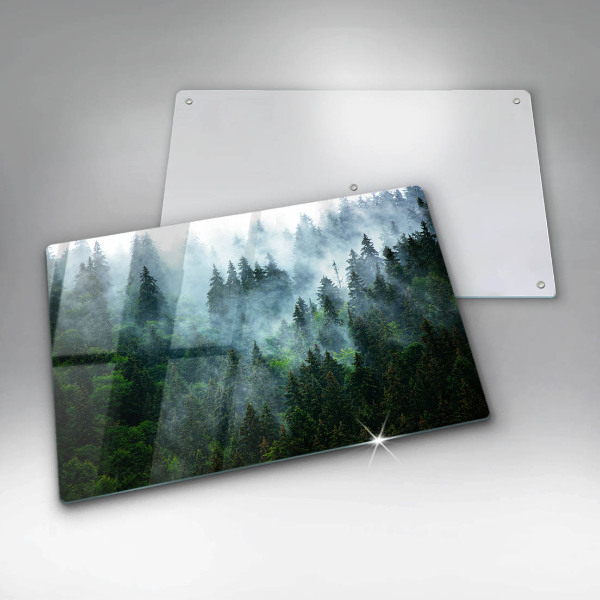 Cache plaque de cuisson Forêt dans le brouillard