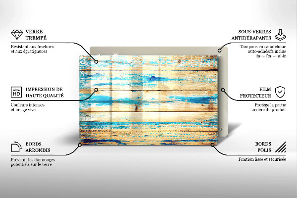 Protection plaque induction Planches de bois rétro