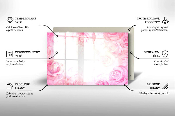 Protection plaque induction Fond de roses délicates