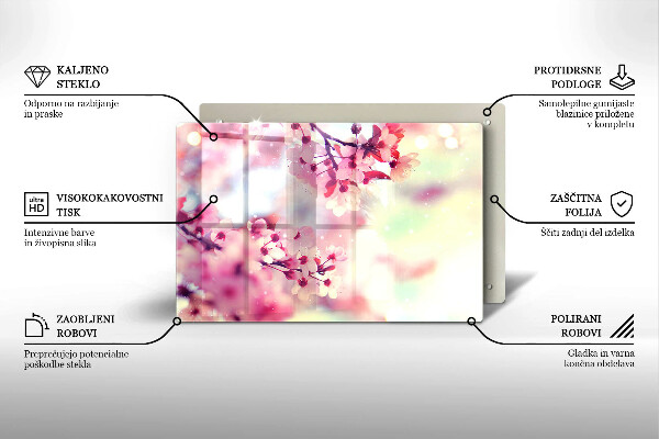 Protection plaque induction Fleurs de pommier nature