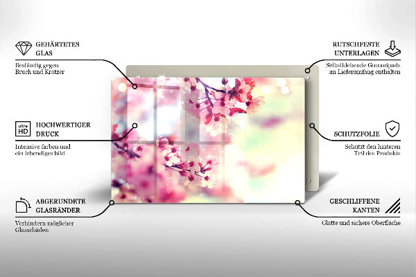 Protection plaque induction Fleurs de pommier nature