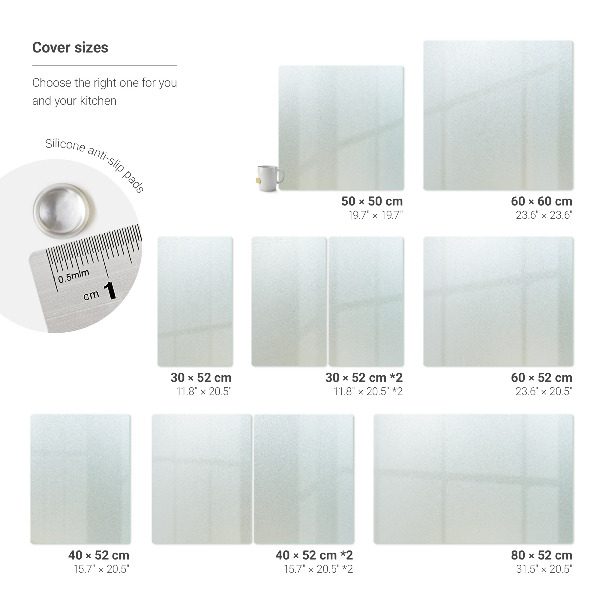 Couvre-plaque de cuisson en taille 80 × 52 cm