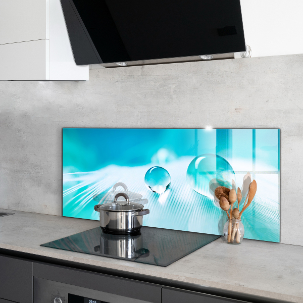 Panneau pour cuisine Rosée sur plume délicate