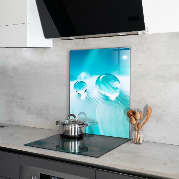 Panneau pour cuisine Rosée sur plume délicate