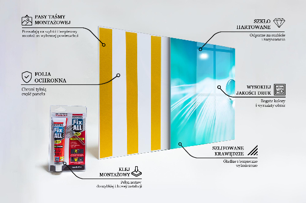 Panneau pour cuisine Rosée sur plume délicate