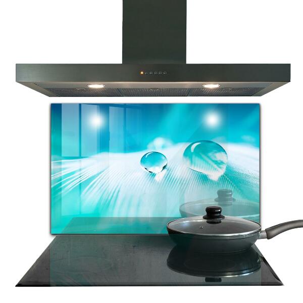 Panneau pour cuisine Rosée sur plume délicate