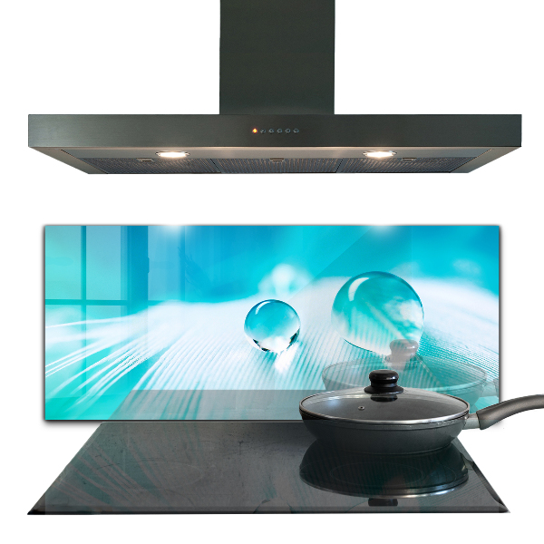 Panneau pour cuisine Rosée sur plume délicate