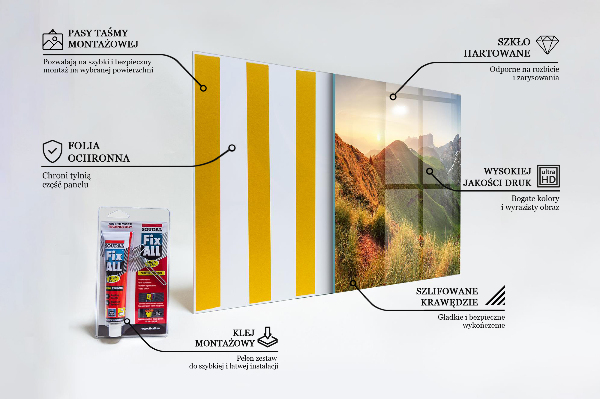 Verre pour crédence Lever du soleil sur la clairière de la montagne