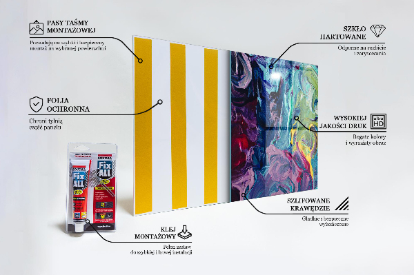 Crédence cuisine en verre Abstraction colorée