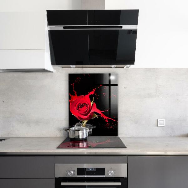 Crédence cuisine en verre Résumé de rose rouge