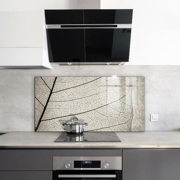 Crédence cuisine en verre Texture de feuille sépia