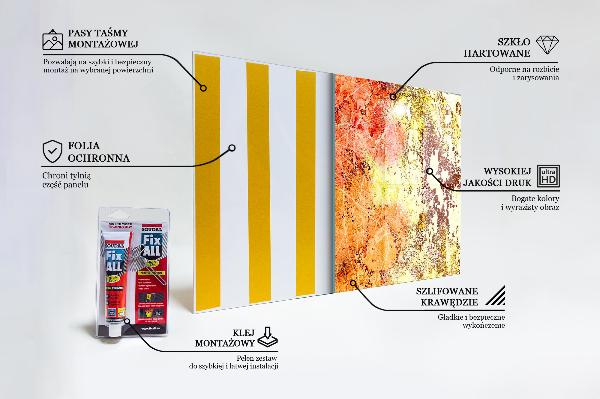 Crédence cuisine en verre Abstraction orange