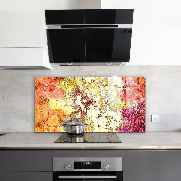 Crédence cuisine en verre Abstraction orange