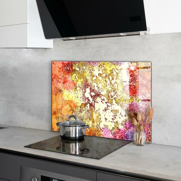 Crédence cuisine en verre Abstraction orange
