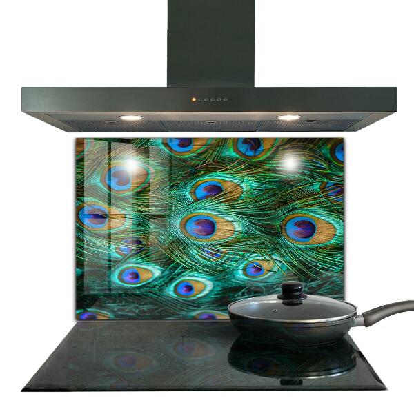 Crédence en verre Plumes de paon belle nature