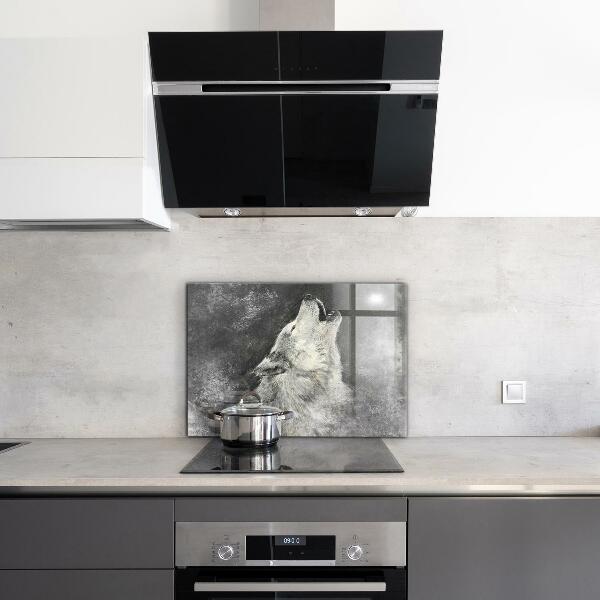 Crédence cuisine en verre Illustration du loup canadien