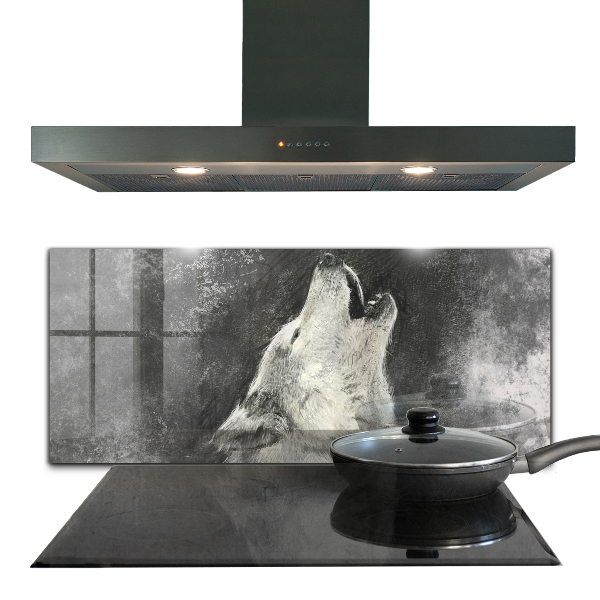 Crédence cuisine en verre Illustration du loup canadien