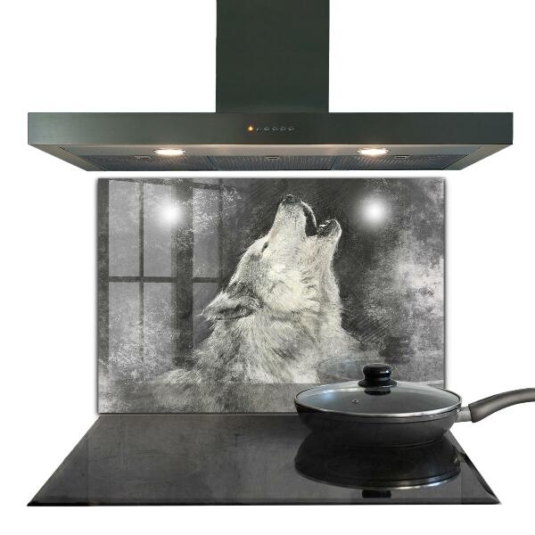 Crédence cuisine en verre Illustration du loup canadien