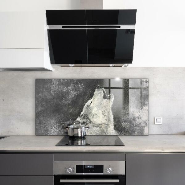 Crédence cuisine en verre Illustration du loup canadien