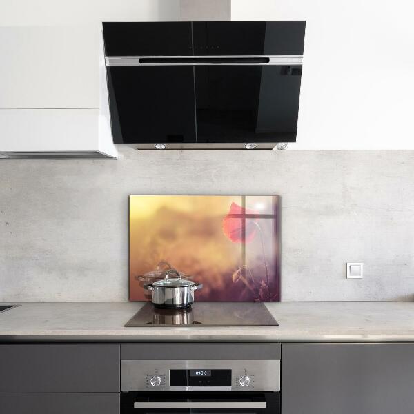 Crédence cuisine en verre Plante de pavot vintage