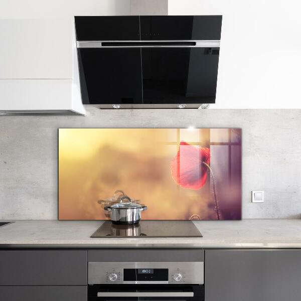 Crédence cuisine en verre Plante de pavot vintage