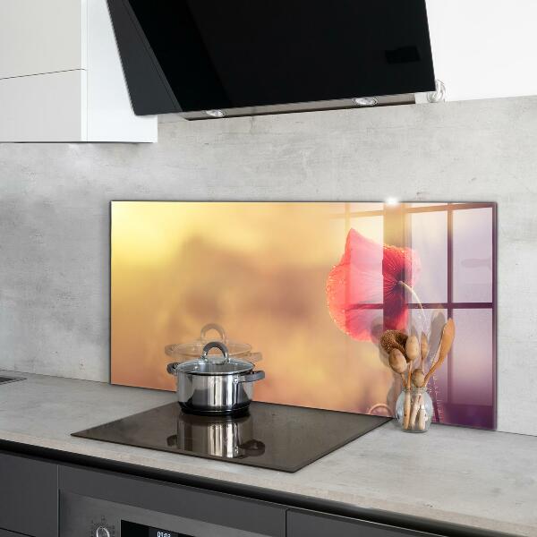 Crédence cuisine en verre Plante de pavot vintage
