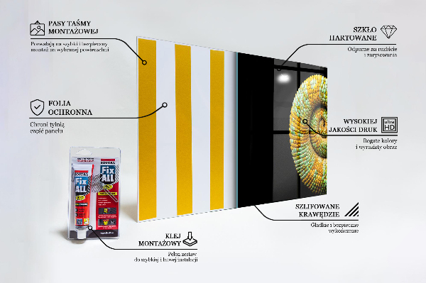 Crédence cuisine en verre Caméléon queue nature