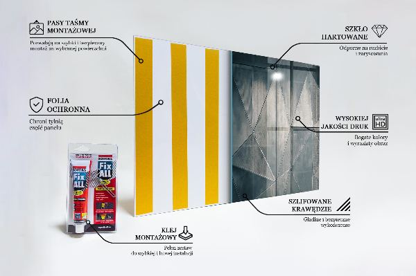 Crédence en verre Triangles abstraits en métal