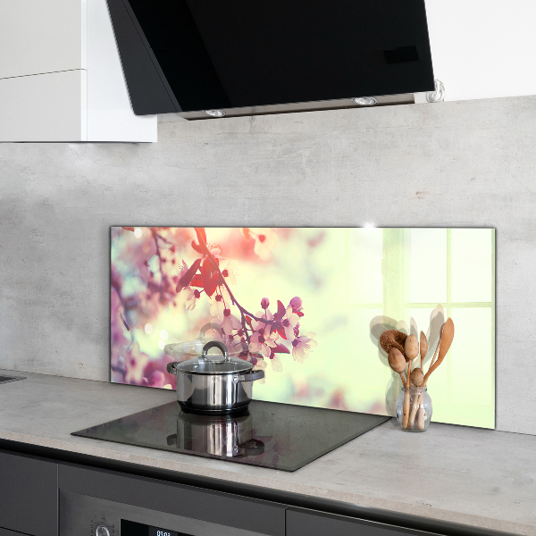 Crédence cuisine en verre Arbre rose en fleurs