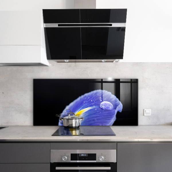 Crédence cuisine en verre Fleur d'iris violet