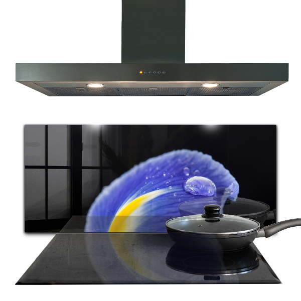 Crédence cuisine en verre Fleur d'iris violet