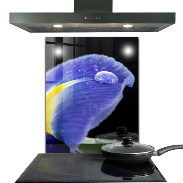 Crédence cuisine en verre Fleur d'iris violet