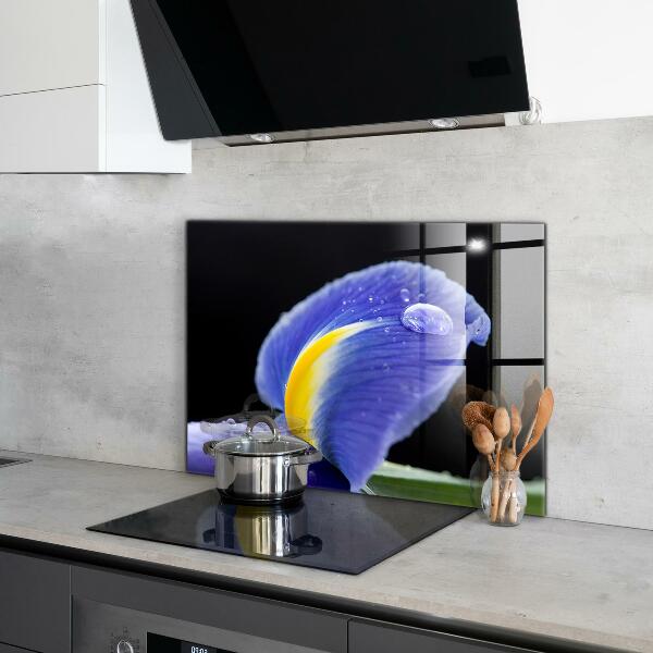 Crédence cuisine en verre Fleur d'iris violet