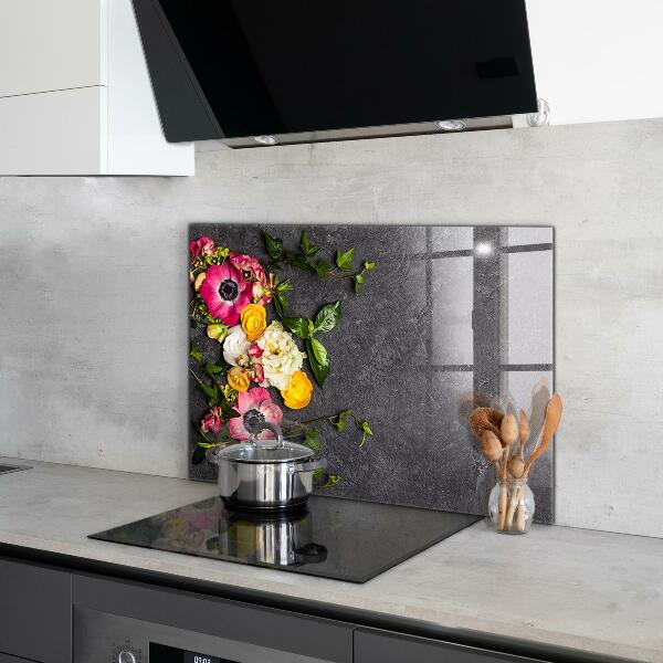 Crédence cuisine en verre Composition de fleurs naturelles