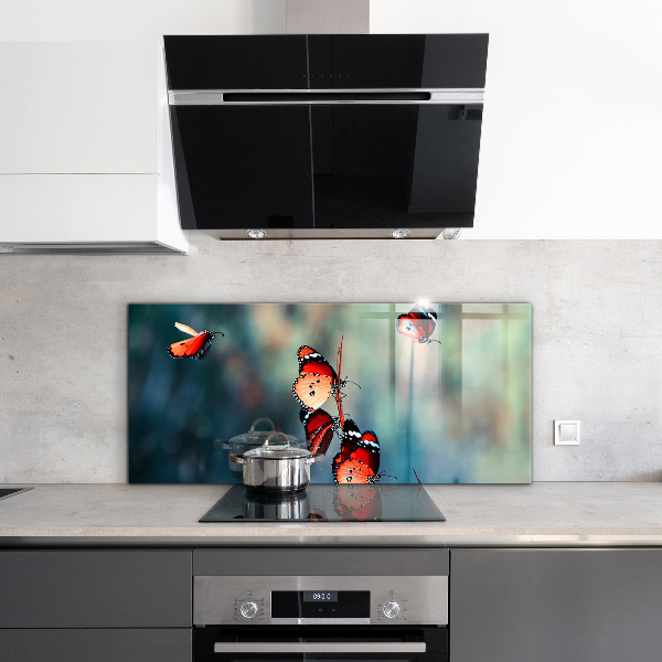 Crédence cuisine en verre Papillon délicat dans le vent