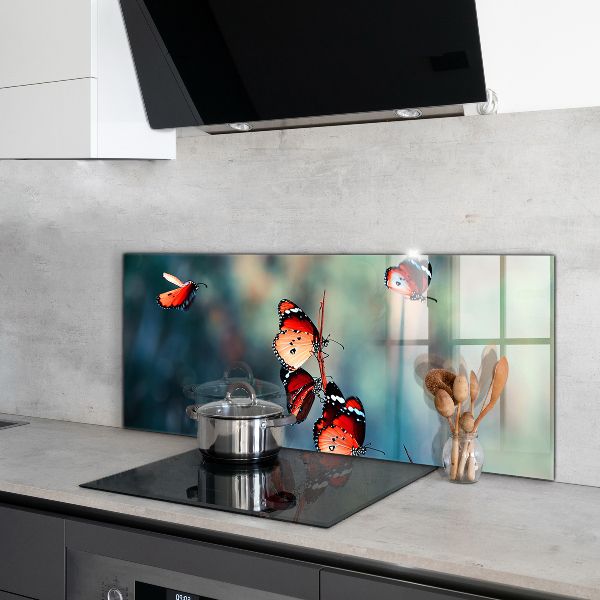 Crédence cuisine en verre Papillon délicat dans le vent
