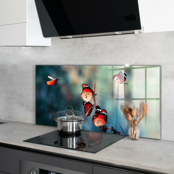 Crédence cuisine en verre Papillon délicat dans le vent