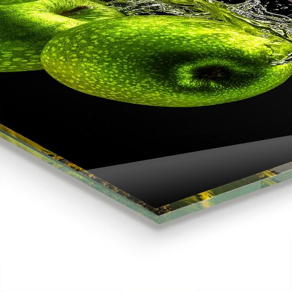 Crédence cuisine en verre Pommes vertes dans l'eau