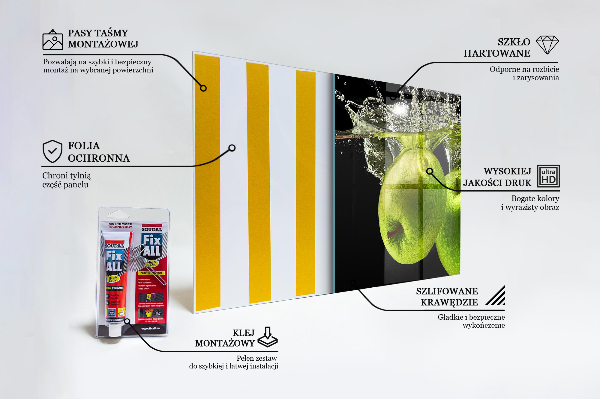 Crédence cuisine en verre Pommes vertes dans l'eau