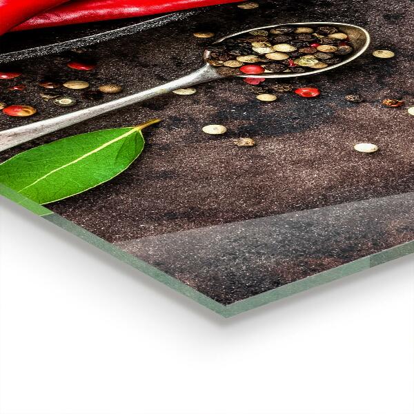 Crédence cuisine en verre Cuisson des piments forts