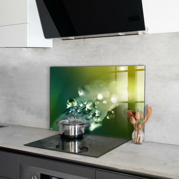 Crédence cuisine en verre Rosée sur les feuilles vertes