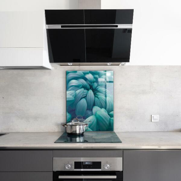 Crédence cuisine en verre Chrysanthème bleu