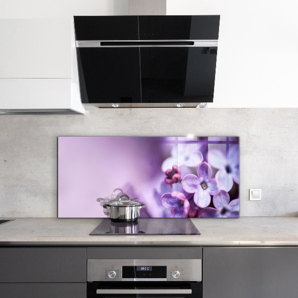 Crédence en verre avec motif Fleurs pourpres